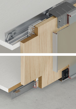 Schuifdeurbeslag, Häfele Slido F-Line32 80A, garnituur