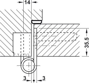 Scharnier voor utiliteitsbouw, StarTec DHX 1120, voor stompe deuren voor de utiliteitsbouw tot 120 kg