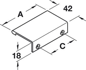 Meubelgrepen, kantgreep van aluminium