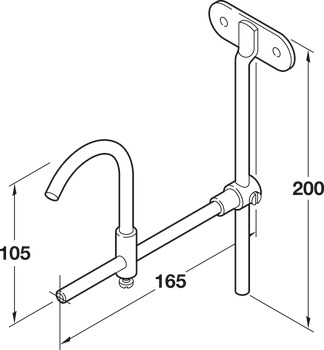 Inhangbeslag, staal, voor radiatorbekleding