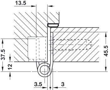 Scharnier voor utiliteitsbouw, Startec DHX 1160/18, voor stompe objectdeuren tot 200 kg