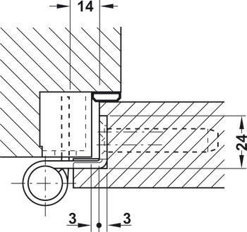 Scharnier voor utiliteitsbouw, StarTec DHX 2120, voor opdekdeuren voor de utiliteitsbouw tot 120 kg