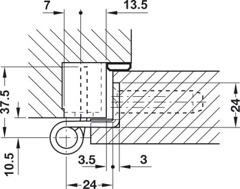 Scharnier voor utiliteitsbouw, StarTec DHX 2160/18, voor opdek objectdeuren tot 200 kg