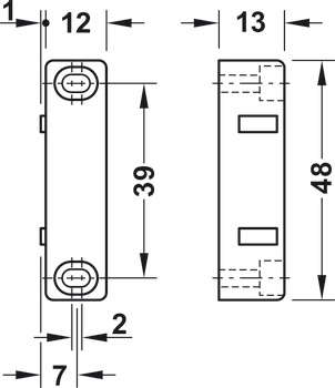 Magneetsluiting, houdkracht 3,0-4,0 kg, om te schroeven, hoekig