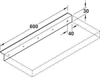 Inhangprofiel, voorwandsysteem horizontaal