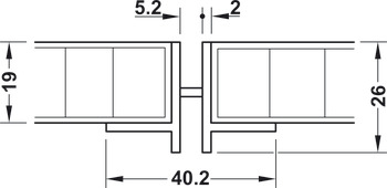 Paneelrail, aluminium, blank