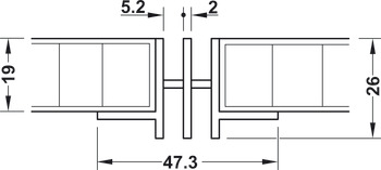 Paneelrail, aluminium, blank