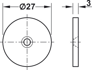 Magneetsluiting, houdkracht 4,0 kg, om te lijmen, voor metalen kasten