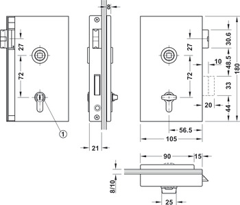 Glasdeur-badkamer/wc-slot, GHP 203, Startec