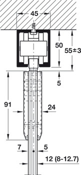 Schuifdeurbeslag, Hawa Junior 120 GP, garnituur