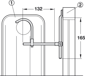 Inhangbeslag, staal, voor radiatorbekleding