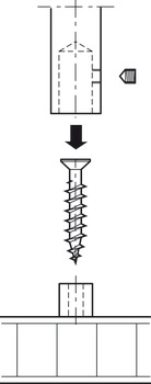 Relinghouder, legplankrelingsysteem, voor relingstang 8 x 8 mm, middensteun