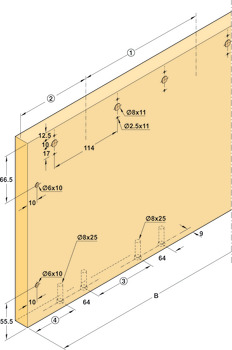 Schuifdeurbeslag, Finetta F-Flush53 35A, standaard garnituur