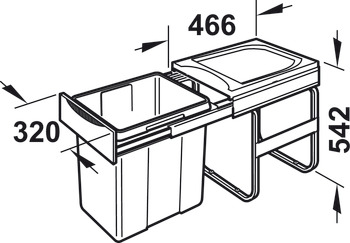 Afvalemmer, 42 liter, Hailo Easy Cargo, model 3668-40