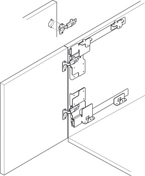 Houten draaischuifdeuren, Accuride 1321, garnituur